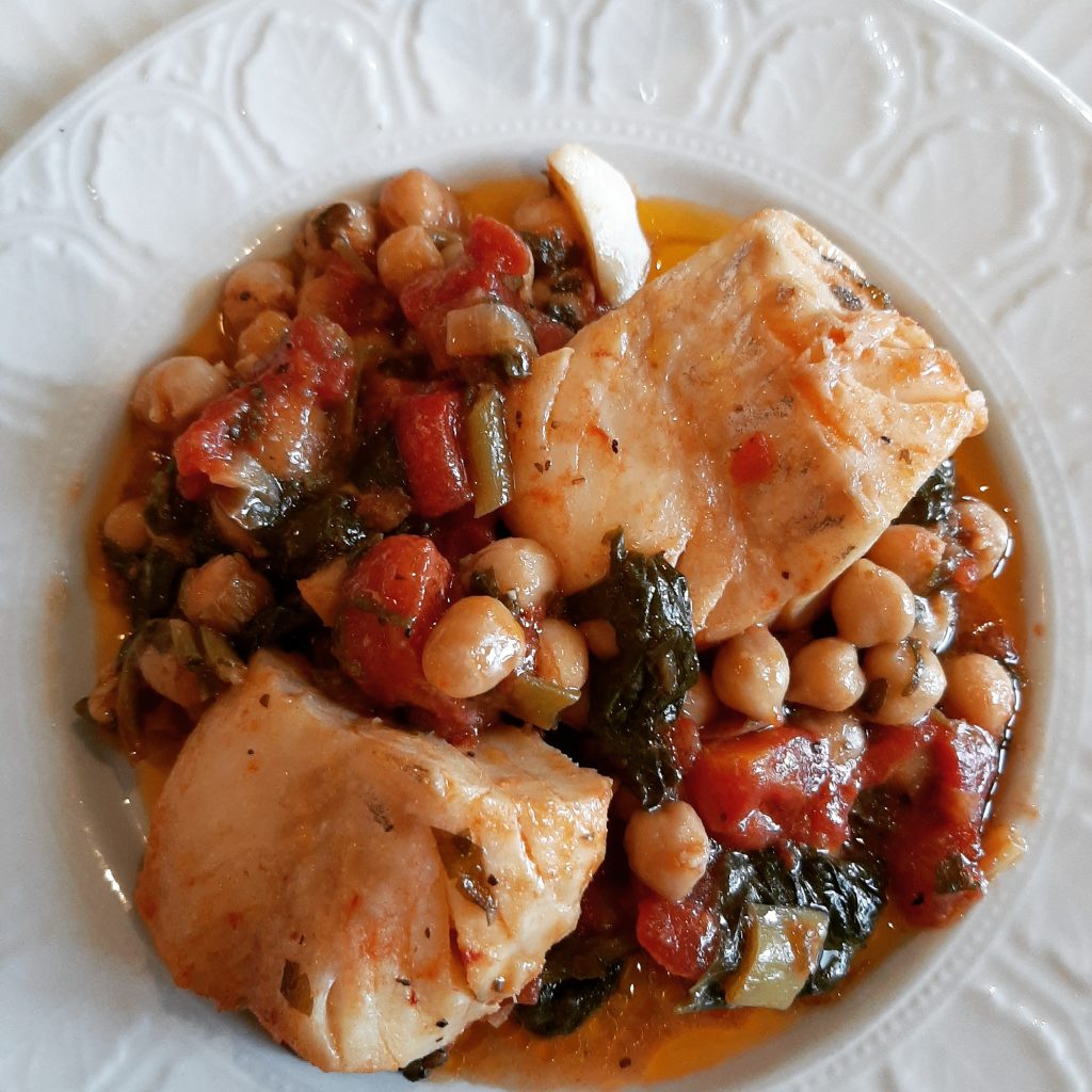 Chickpeas-Spinach and Cod! | HummingBirdPublications