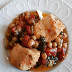Chickpeas,Spinach and Cod!